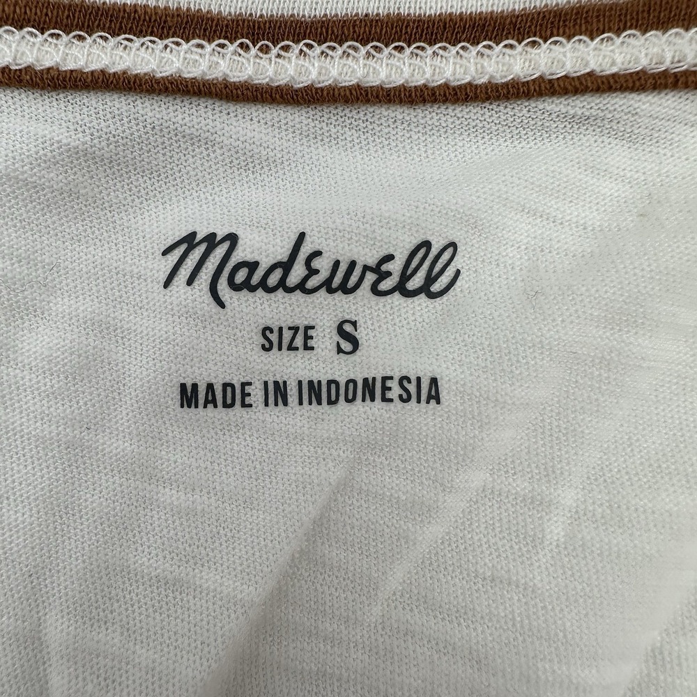 Madewell Ringer Organic Cotton Scoop Neck Tank Top Cream Off-White Womens Small - Picture 2 of 8